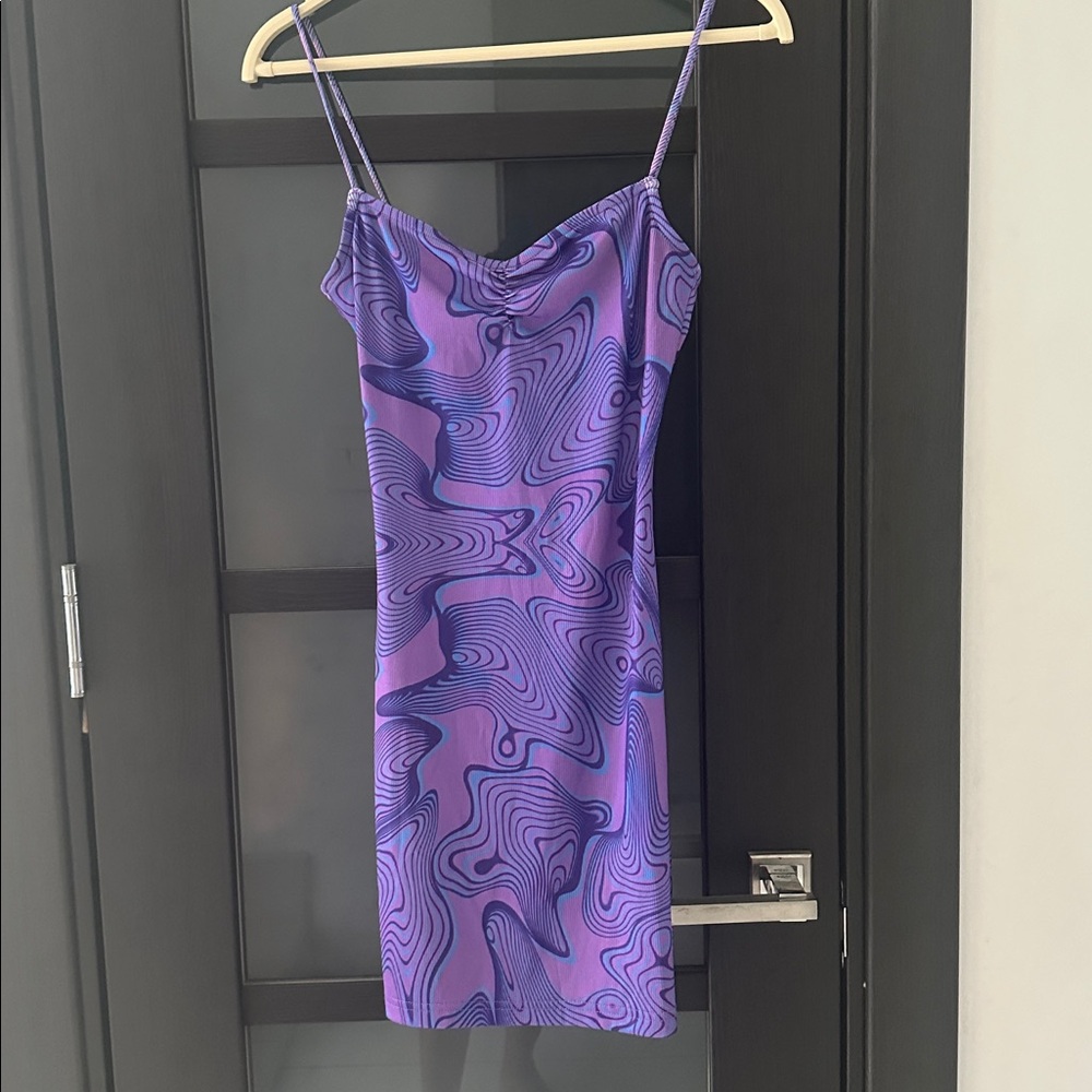 Purple Swirl Pattern Slip Dress